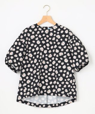 組曲 S 【組曲×setsuko sagittaire】ハイカウントストレッチプリント ブラウス ブラック系6