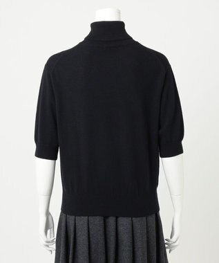 23区 L 【R(アール)】ウールカシミヤ 5分袖 タートルネックニット ブラック系
