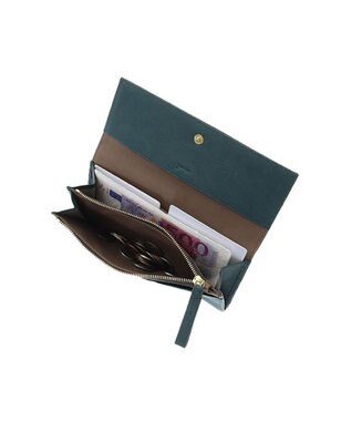 genten 【新色】フレスコ フラップ長財布 グリーン