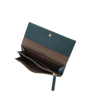 genten 【新色】フレスコ フラップ長財布 グリーン
