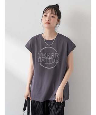earth music&ecology ＴＥＲＲＥ　ＢＡＴＴＵＥ　フレンチＴ Charcoal Gray