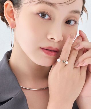 Phoebe 【金属アレルギー対応】ミックスドットリング　シルバー/ニッケルフリー/パール シルバー