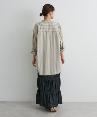 CRAFT STANDARD BOUTIQUE バンドカラーシャツ Stripe Beige