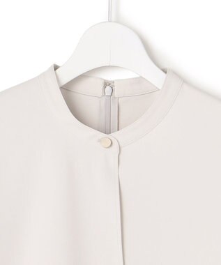 ICB L ストレッチジョーゼット ラッフルディテールブラウス トープ