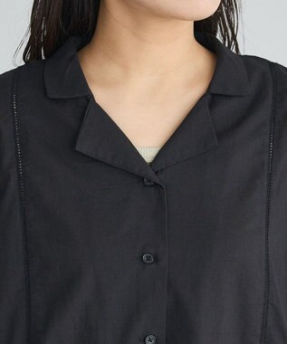 CRAFT STANDARD BOUTIQUE インド製 ペプラムブラウス Black