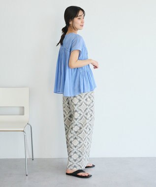 CRAFT STANDARD BOUTIQUE ヴィンテージボイルギャザーブラウス Sax