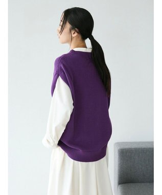 CRAFT STANDARD BOUTIQUE クルーネックニットベスト Purple