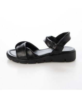 ing <ing>「もちっと新感覚」ソフトストレッチサンダル ブラック