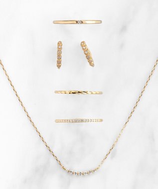 TOCCA 【WEB限定】FRILL DIAMOND NECKLACE K10 ダイヤモンド ネックレス ゴールド系