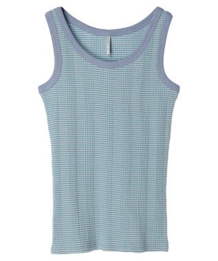 AMERICAN HOLIC 針抜きテレコボーダータンクトップ Blue