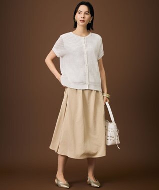 自由区 S 【WEB限定・2点SET・着回し3WAY以上】セットアップニット・スカート オフ×ベージュ