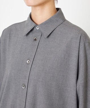 NAVE 【ReNAVE】ウォッシャブルツイル シャツドレス チャコール系