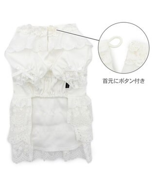 PET PARADISE cherircouture レースフリル ワンピース 小型犬 ホワイト