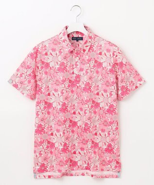 23区GOLF 【MEN】【UVケア/吸水速乾】スプリングフラワー柄 半袖ポロシャツ ピンク系5