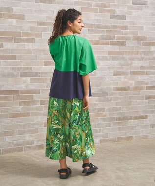 J.PRESS YORK STREET 【WOMEN】プリントフレア スカート グリーン系5