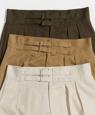LENO DOUBLE BELTED GURKHA TROUSERS 《UNISEX》 ダブルベルトグルカパンツ IVORY