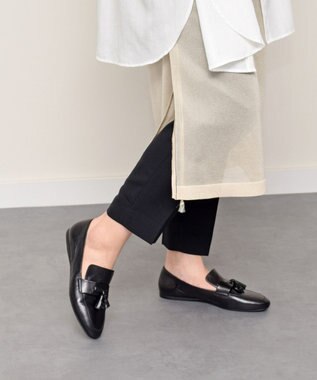 INTER-CHAUSSURES 【FABIO RUSCONI】フラットヒールタッセルローファー ブラック
