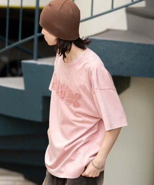 WEGO 【ユニセックス着用ITEM】スノーウォッシュダメージアップリケT（SS） ピンク