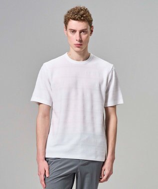 JOSEPH HOMME 【新柄 / 新素材】ジャガードボーダー　クルーネックTシャツ ホワイト系