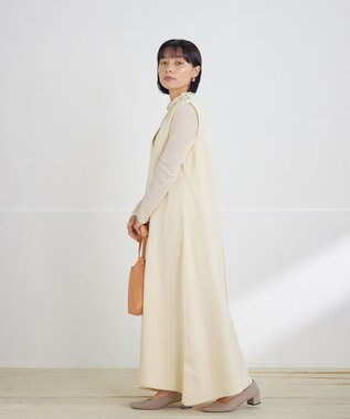 Tiaclasse 【洗える】スポンジニットジャンスカ アイボリー