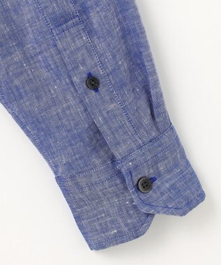 JOSEPH ABBOUD 【キングサイズ・麻100％・軽い・涼しい】モイスチャーリネン シャツ ブルー系