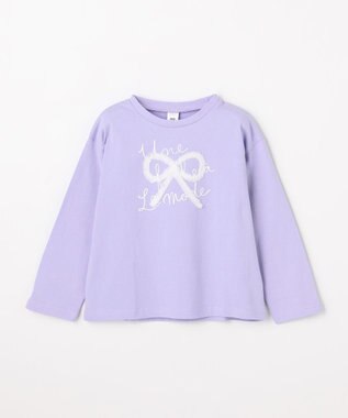 ANY KIDS 【綿100%】リボンアソート 長袖Tシャツ ラベンダー