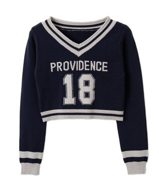 WEGO ナンバリングコンパクトニット ネイビー