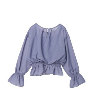 earth music&ecology シャーリングシアーブラウス Blue