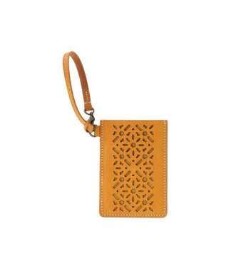 genten ダイヤカットワーク　パスケース イエロー