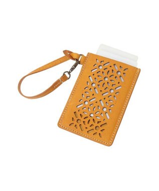 genten ダイヤカットワーク　パスケース イエロー