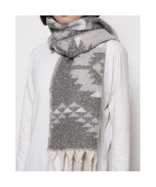 UNBILLION カシュネ cache nez / リサイクルポリオルテガ柄ジャカードストール GY