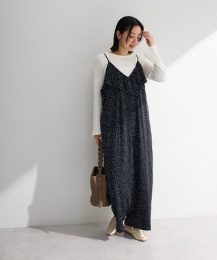 Green Parks フリルサロペット Dot Navy