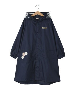 MOONBAT 【ジュニアリュック対応】ポールアンドジョー ポーチ付きキッズレインコート ネイビーブルー