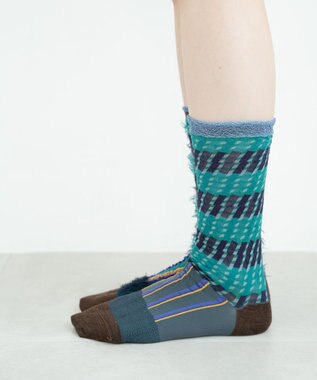 COQ ミケネコテイル リバーシブルファーソックス グリーン