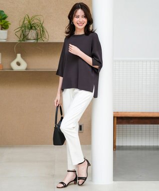 ANY SIS 【アイスタッチ】ボートネックニット プルオーバー スレート