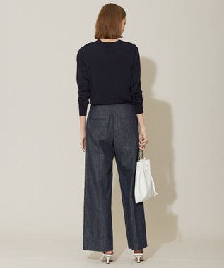 ICB L 【WEB限定カラーあり・接触冷感・UVケア・洗える】 シンセティックハイゲージ Vネックプルオーバー ネイビー系