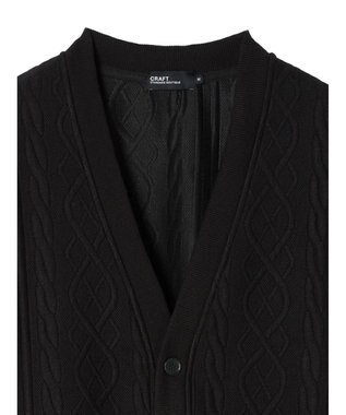 CRAFT STANDARD BOUTIQUE ケーブル柄カットカーディガン1 Black
