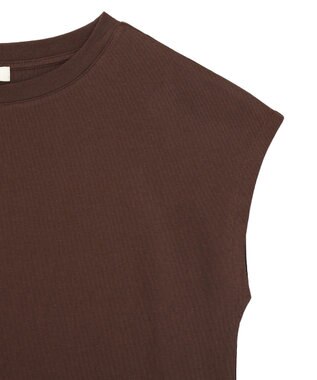 earth music&ecology 【遮熱・接触冷感・UVカット】フレンチスリーブTシャツ Brown