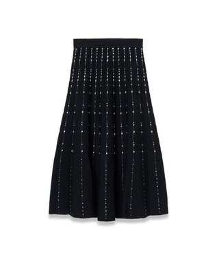 JOSEPH 【洗える】フラグメントストライプ 　スカート Black/Ivory