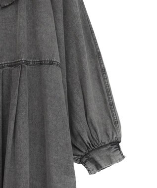 Green Parks ■ESCAR デニムラッフルカラーワンピース Gray