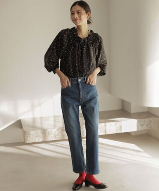 組曲 【Flower Collection】フラワードット ブラウス ブラック系