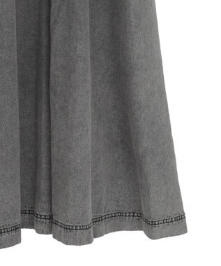 Green Parks ■ESCAR デニムラッフルカラーワンピース Gray