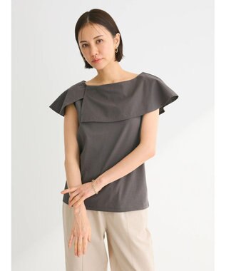 Green Parks オフショル風カットプルオーバー Gray