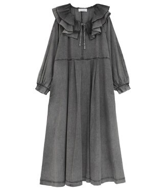 Green Parks ■ESCAR デニムラッフルカラーワンピース Gray