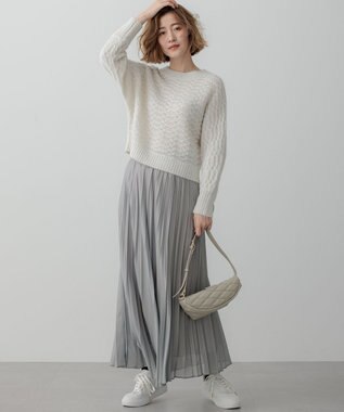 23区 【洗える】スパングル ドルマンスリーブ ニット ホワイト系