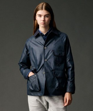 JOSEPH ABBOUD MOUNTAIN 【ストレッチ】ヴィンテージワックスストレッチアウトドア ブルゾン ネイビー系