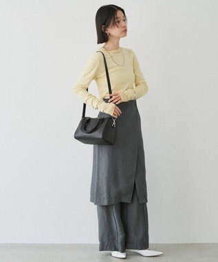 russet 《composition》レザー2WAYミニボストンバッグ(CE-1684) Black