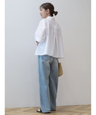 AMERICAN HOLIC イージーケア５分袖バックタックシャツ Off White