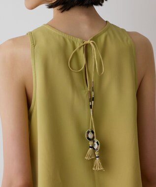 GRACE CONTINENTAL ビジューノースリーブトップ イエロー