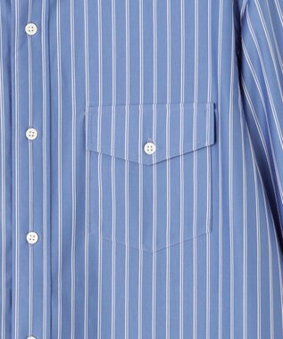 J.PRESS MEN パッチフラップ マルチストライプシャツ/B.D. サックスブルー系1